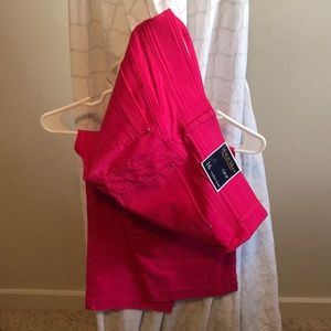 Pink Elastic Waist Capris